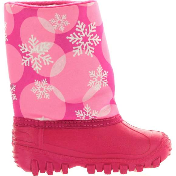 NEW TUNDRA kid's teddy snowflake boots in pink - Picture 1 of 4
